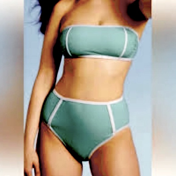 NWT [Kona Sol] Bandeau Swimsuit High Waisted Green BOTTOMS Women’s Sz XS-3XL - Picture 10 of 10